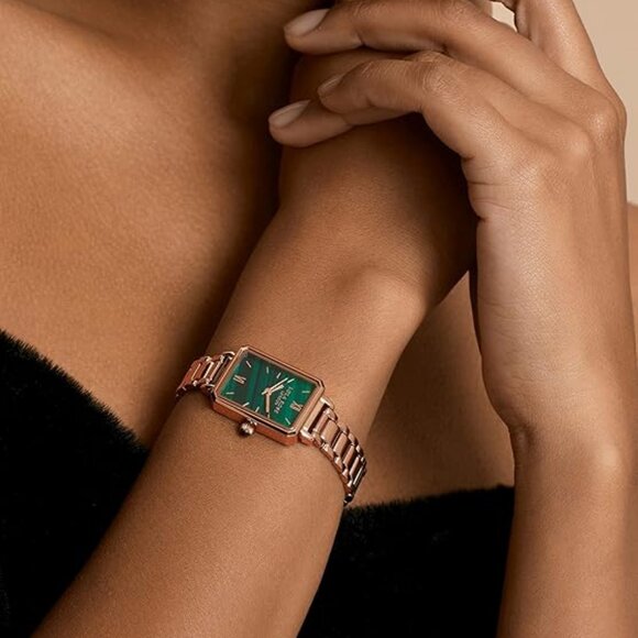 Lola Rose Dainty Women\'s Wrist Watch: Green Malachite Dial, Wrapped by Stylish main image 3